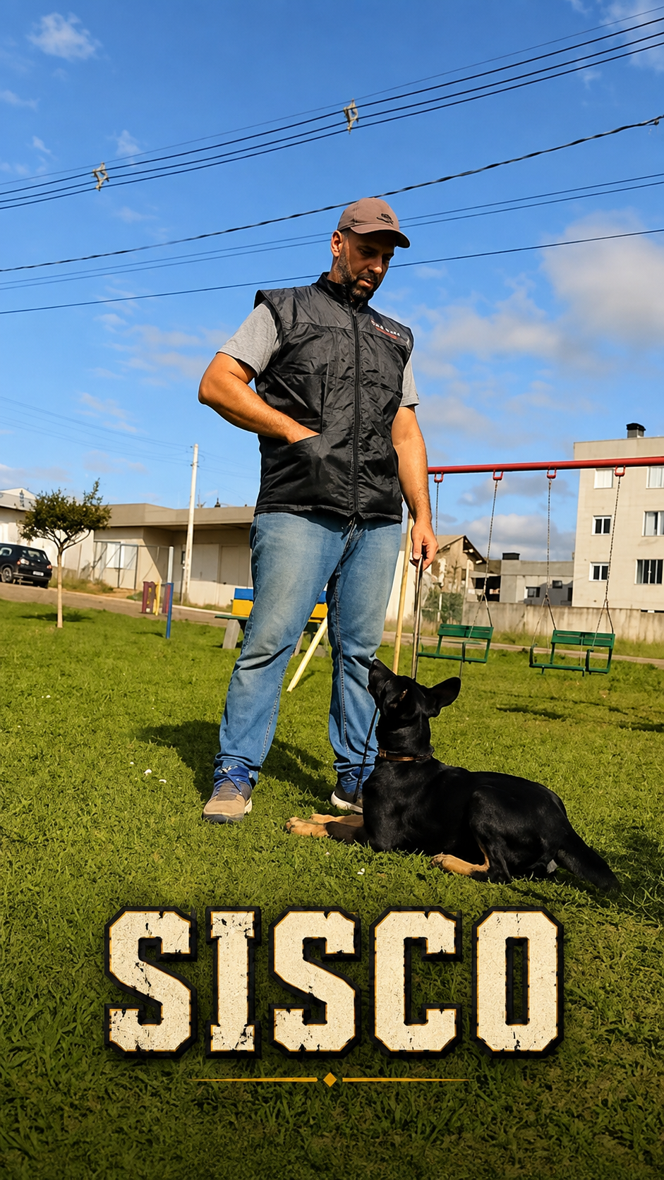 Treinamento com cão em área externa
